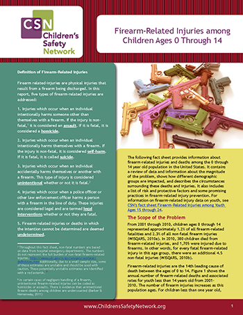 Firearm-Related Injuries among Children Ages 0 Through 14