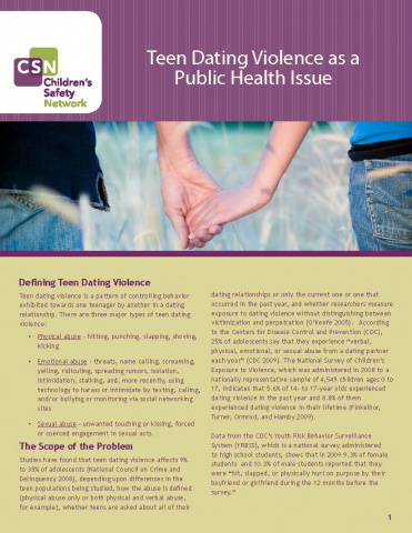 Edit Block Teen Dating Violence as a Public Health Issue