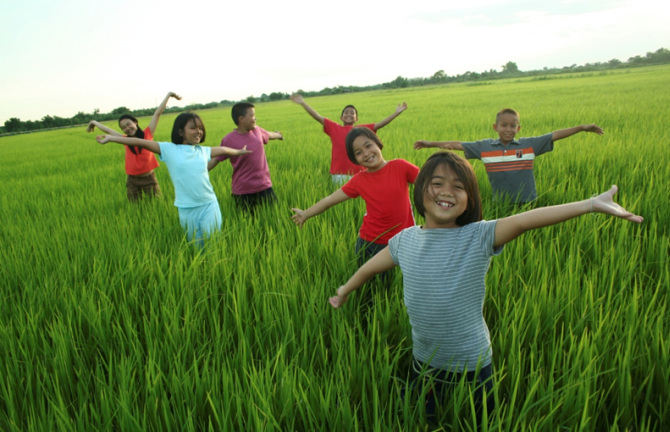 children in the field