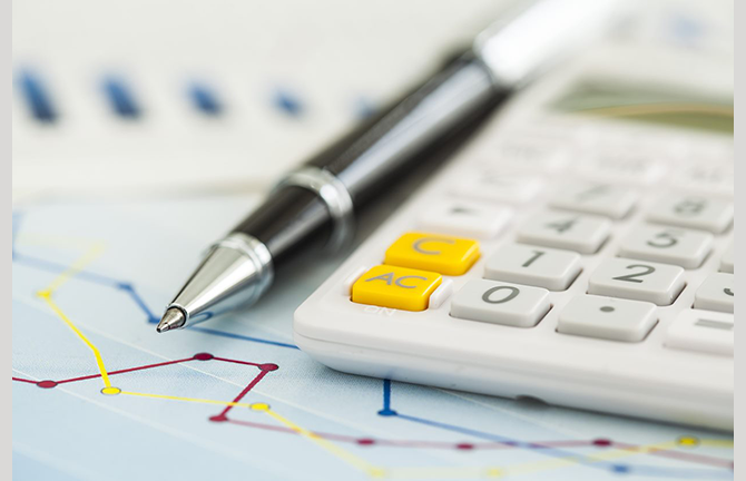pen next to calculator