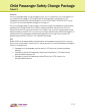 cover page for Child Passenger Safety Change Package